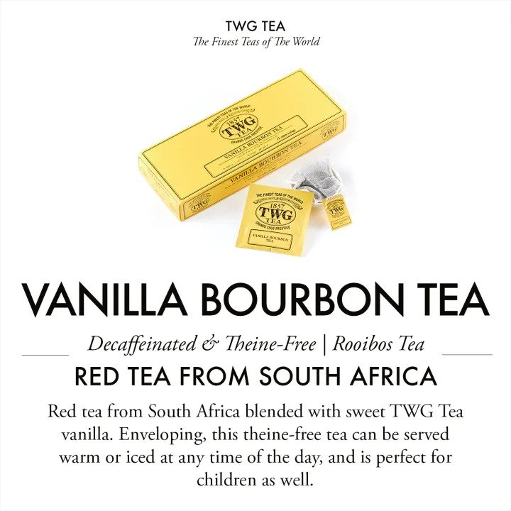 TWG Vanilla Bourbon Tea 15 x 2.5g Teabags